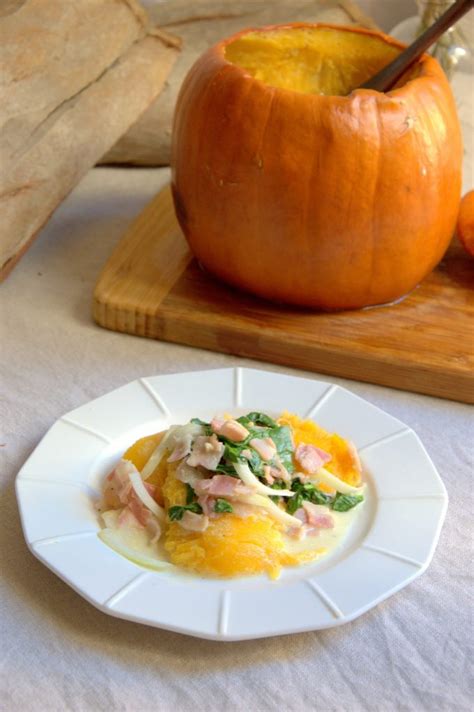 Calabaza Rellena Asada A La Carbonara La Cuchara Azul La Receta Que