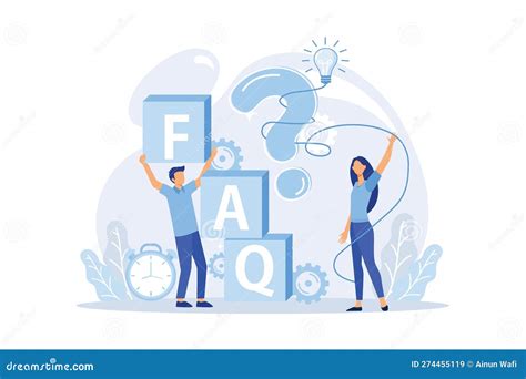 Concept Illustration Of People Frequently Asked Questions Around Question Marks Stock Vector