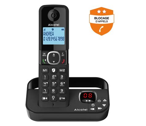 Téléphone Fixe Sans Fil Alcatel F860 Voice Noir Téléphone Sans Fil