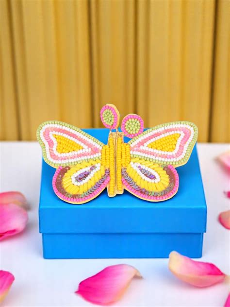 Artisan Beaded Butterfly Brooch – Drop Earrings | Women's Fashion