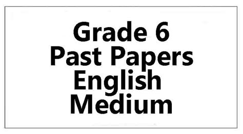 Grade 6 Past Papers English Medium E Kalvi