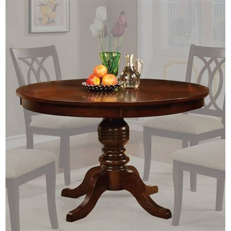 Furniture Of America Carlisle Brown Cherry Round Dining Table Miko Decor