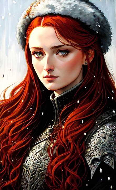 sansa stark art character royalty  stock illustration