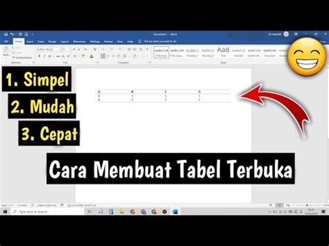 3 Cara Membuat Tabel Terbuka YouTube