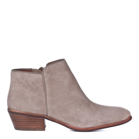 Beige Suede Low Rise Ankle Boots Cm Heel Brandalley