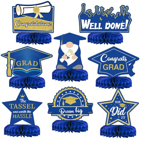 Buy Blue Graduation Centerpieces For Tables 2022 Graduation Party