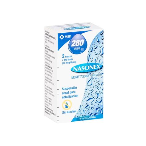 Nasonex Mometasona 50mcg Dosis 280 Dosis de Suspensión Nasal para