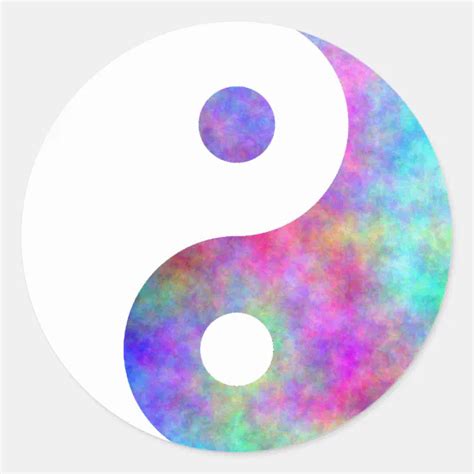 Plasma Yin Yang Classic Round Sticker Zazzle