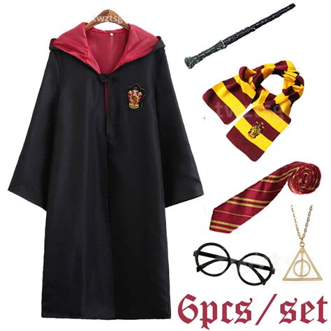 6pc/set Harry Potter Slytherin Cloak Costume - Walmart.com