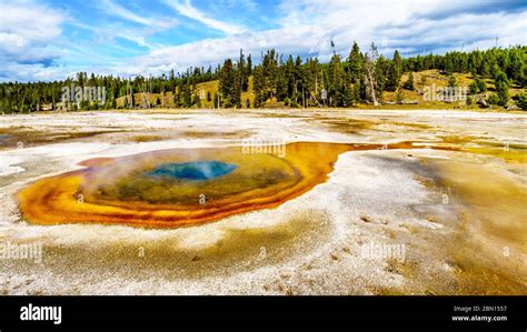 The Colorful Minerals In The Chromatic Pool In The Upper Geyser Basin