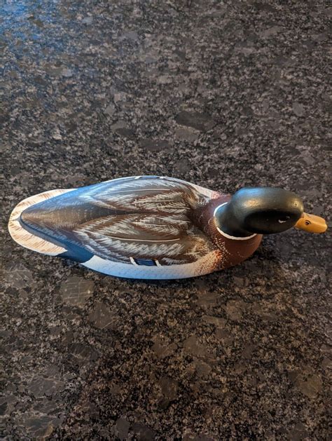 Beautiful Vintage Hand Carved Mallard Duck Decoy By Peter Hutch Codd