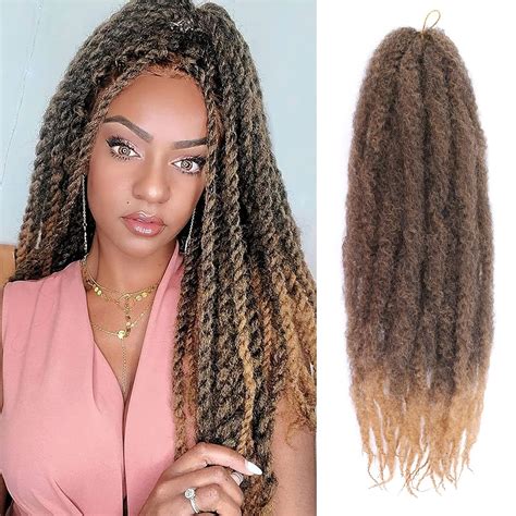 ZRQ 8 Paquetes 24 Pulgadas Marley Hair Braiding Twists Hair Ombre Afro