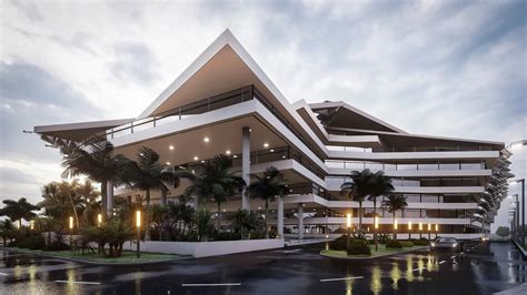 Modern Office Building Design Concept with Ventilation Grates