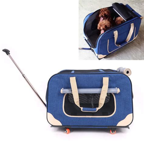 Dodopet Outdoor Portable Foldable Four Wheels Cat Dog Pet Carrier Bag