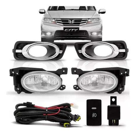 Kit Farol Milha Honda City 2012 2013 Botão Original