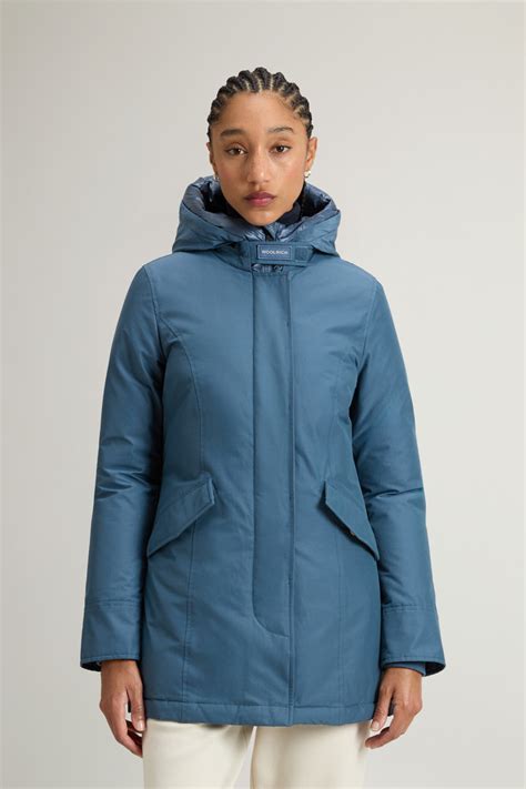 Womens Arctic Parka In Ramar Cloth Blue Woolrich Us
