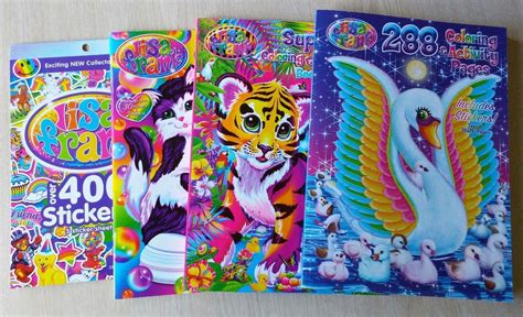 3 Lisa Frank Coloring And Activity Book Lot With Stickers 400 Sticker Bonus 1918697025