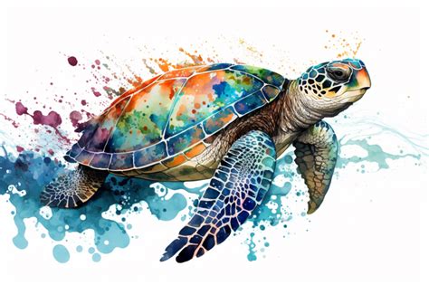 Watercolor Sea Turtle By Mamimo Shop Thehungryjpeg