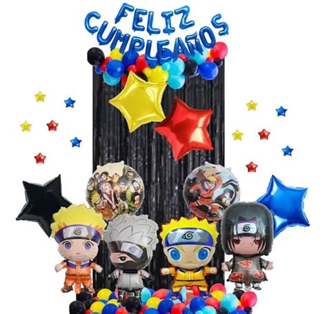 Decoraci N Fiestas Globos Met Licos Naruto Feliz Cumplea Os Env O Gratis