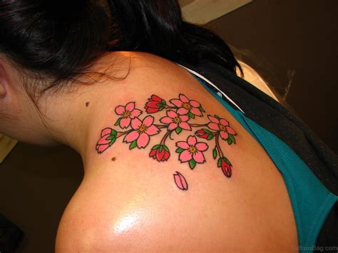 60 Pretty Cherry Blossom Tattoos For Back Tattoo Designs TattoosBag