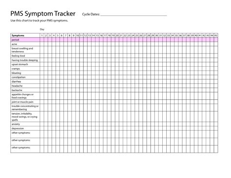 Free Printable Symptom Tracker Printable