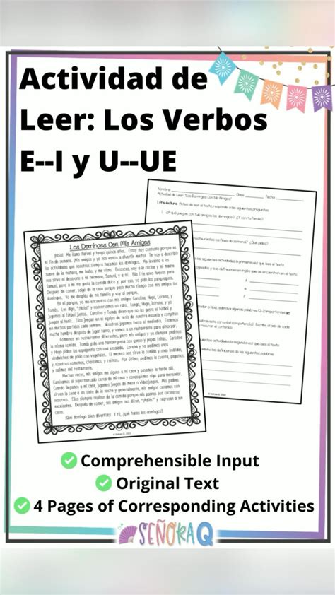 E—i And U—ue Stem Changing Verbs Reading Activity Artofit