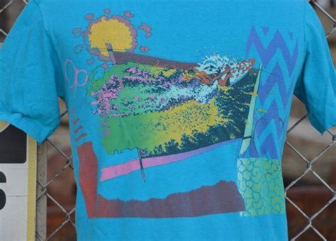 Vintage 1980s Op Ocean Pacific Colorful Surfing Shirt Neon Etsy Surf Shirt Vintage Tshirts