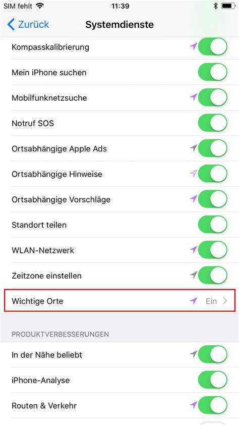 Wichtige Orte Am Iphone De Aktivieren Karten Verlauf L Schen