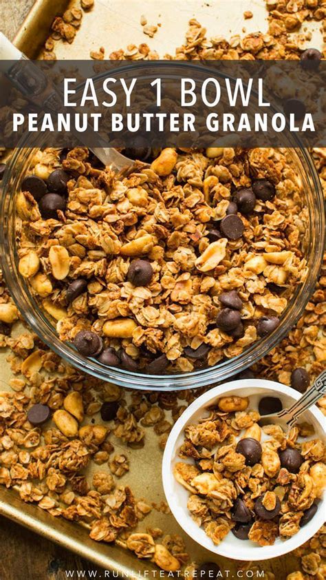 An Easy One Bowl Make Ahead Granola Recipe Loaded With Peanut Butter It S A Recipe That You