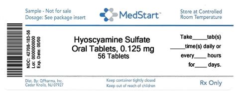 Hyoscyamine Sulfate Tab Oral Tablets Rx Only