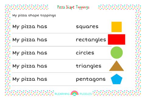 Shape Pizza Activity Learning About Shapes Learning Puddles