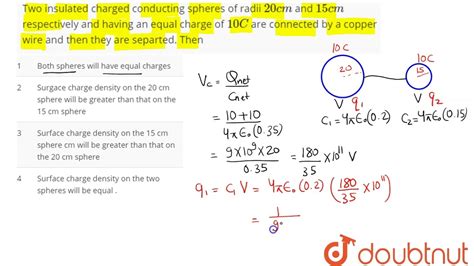 Two Insulated Charged Conducting Spheres Of Radii Cm And Cm