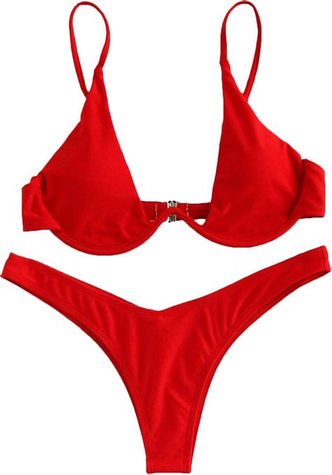 Soly Hux Mujer Conjunto De Bikini Push Up Con Aro Con Pernera Alta