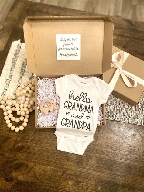 Hello Grandma And Grandpa Pregnancy Reveal Announcement Etsy