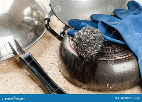 Steel Wool For Dish Washing Stock Image Image Of Clean Material