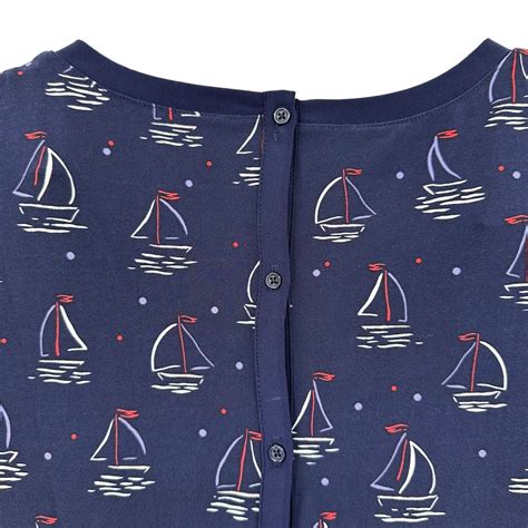 Anne Klien Large Top Women S Sail Boat Cape Cod Short Sleeve Jersey T