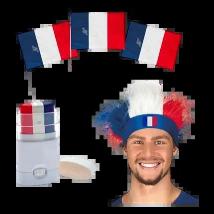 Kit Supporter France Allez Les Bleus Accessoires Coiffe Maquillage