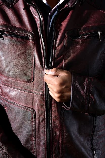 Premium Photo Modern Red Leather Jacket For Men