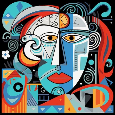 Premium Vector | Women face in the style of picasso cubism woman ...