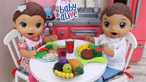 Baby Alive G Meos Laurinha E Felipinho Comendo Almocinho De Massinha