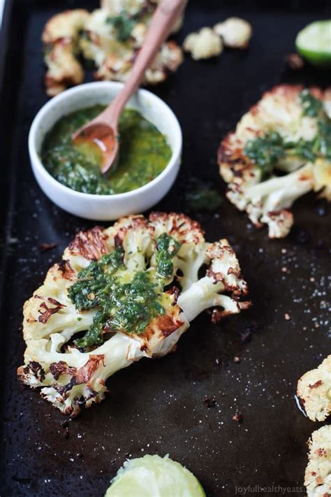 Roasted Cauliflower Steaks With Chimichurri Sauce Artofit