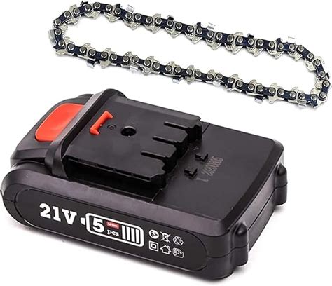 MKSENSE 1 Mini Kettensäge Ersatzkette mit 1 Akku für 4 Zoll Kettensäge