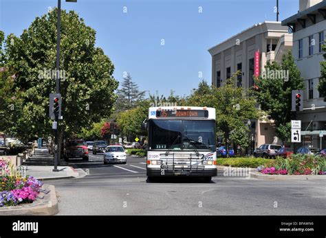 A Downtown Bound Vta Bus Turns South On Castro Street Mountain View