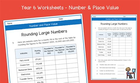 Year Rounding Large Numbers Worksheets Ks Number Place Value