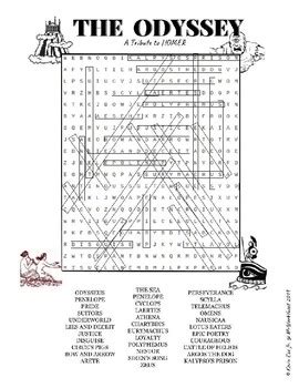 The Odyssey Word Search Puzzle Worksheet By Mrworksheet Tpt