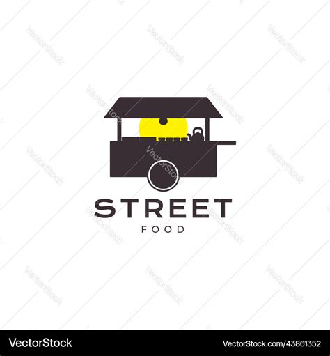 Traditional street food stand logo design Vector Image