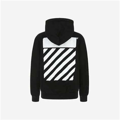 Sasom เสื้อผ้า Off White Diag Regular Hoodie Black White เช็คราคาล่าสุด