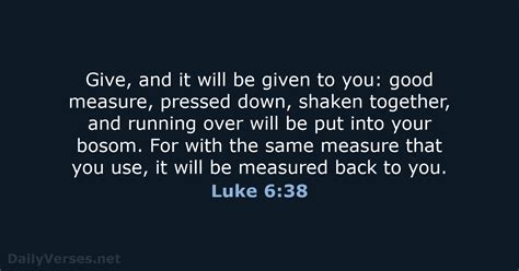 Luke 6:38 - Bible verse (NKJV) - DailyVerses.net