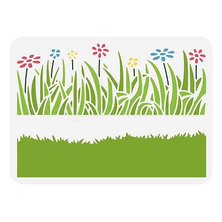 Wholesale Fingerinspire Grass Field Stencil X Inch Grass Stencil