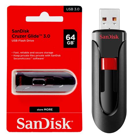 Sandisk Cruzer Glide 3.0 USB Flash Drive 64GB - Vallatest Tech Shop